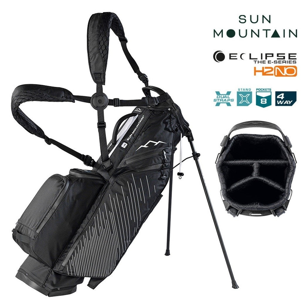 Sun Mountain Eclipse E1.5 4-Way Carry/Stand Golf Bag - Black/White - with features