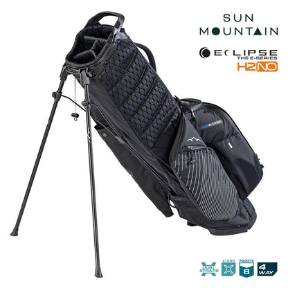 Sun Mountain Eclipse E1.5 4-Way Carry/Stand Golf Bag - Black/White - support legs and zipped pockets