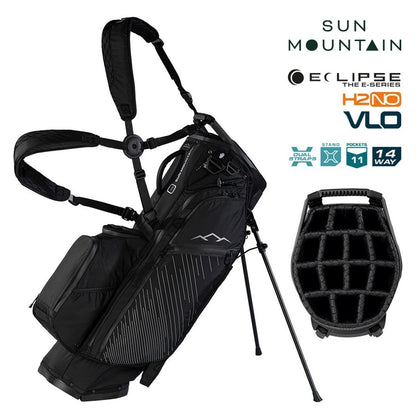 Sun Mountain Eclipse E3.5 4-Way Carry/Stand Golf Bag - Black/Steel - with features