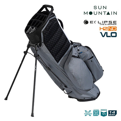 Sun Mountain Eclipse E3.5 4-Way Carry/Stand Golf Bag - Nickel/White/Black - support legs and zipped pockets