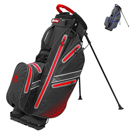 Longridge Elements Waterproof Golf Stand Bag in Black/Red with Grey/Royal colour option