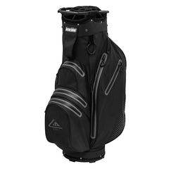 Longridge Golf Elements Waterproof Cart Bag (Black/Grey) - showing the bag`s multiple zipped pockets