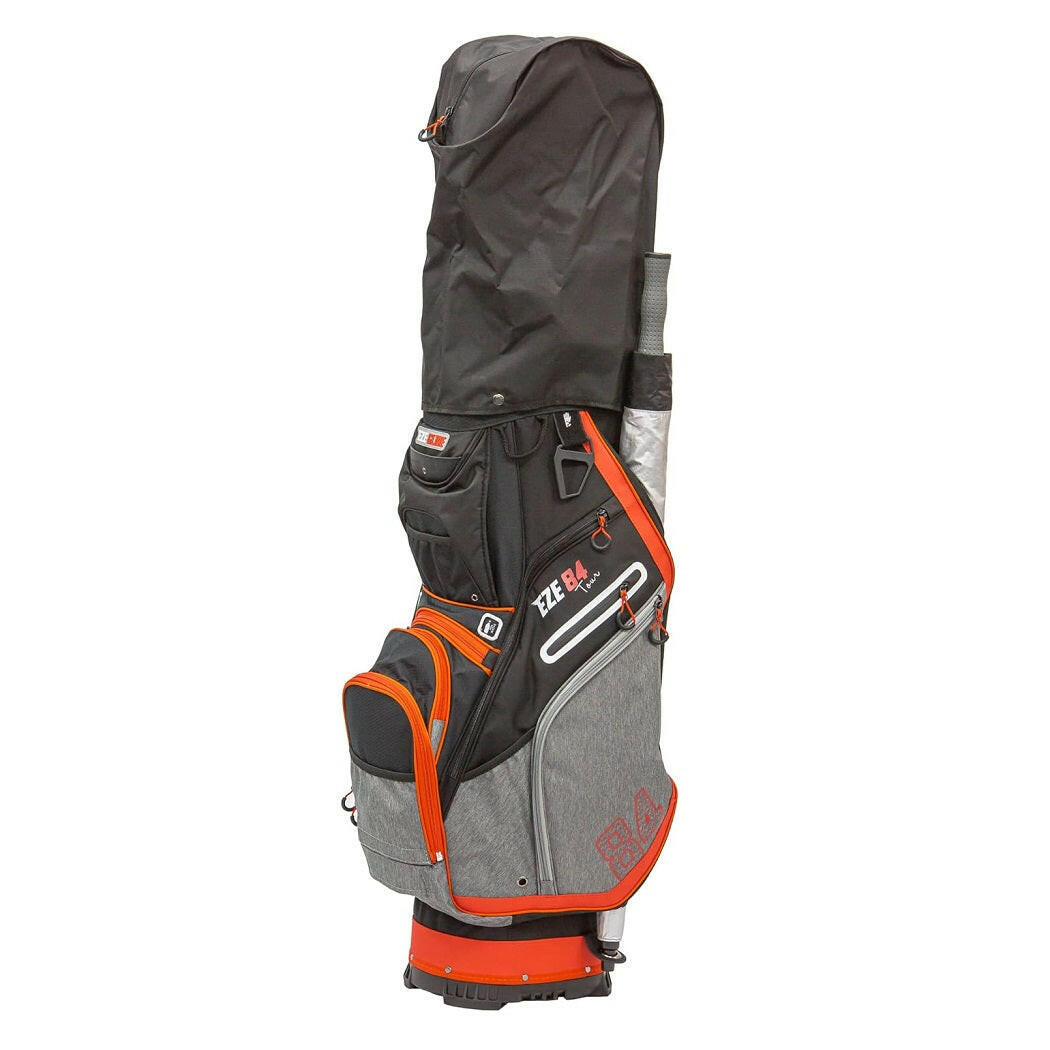 Ezeglide Eze84 Tour Cart Bag (Grey/Red) - showing the bag with its detachable rain hood