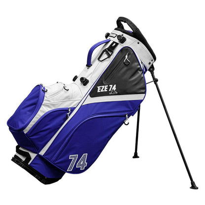 Ezeglide Eze 74 Lite Hybrid Stand/Cart Bag (Blue/White) - showing the bag with its support legs