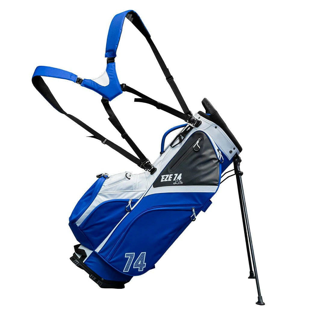 Ezeglide Eze 74 Lite Hybrid Stand/Cart Bag (Blue/White) - showing the bag`s carrying strap