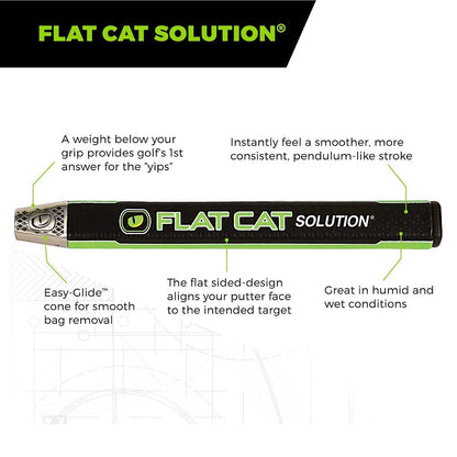 Flat Cat Golf Putter Grip - Solution: Pistol/Standard/Svelte, more features