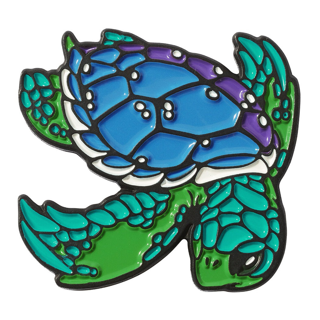 Luna Links Novelty Metal & Enamel Golf Ball Marker - Colourful Turtle
