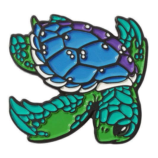 Luna Links Novelty Metal & Enamel Golf Ball Marker - Colourful Turtle