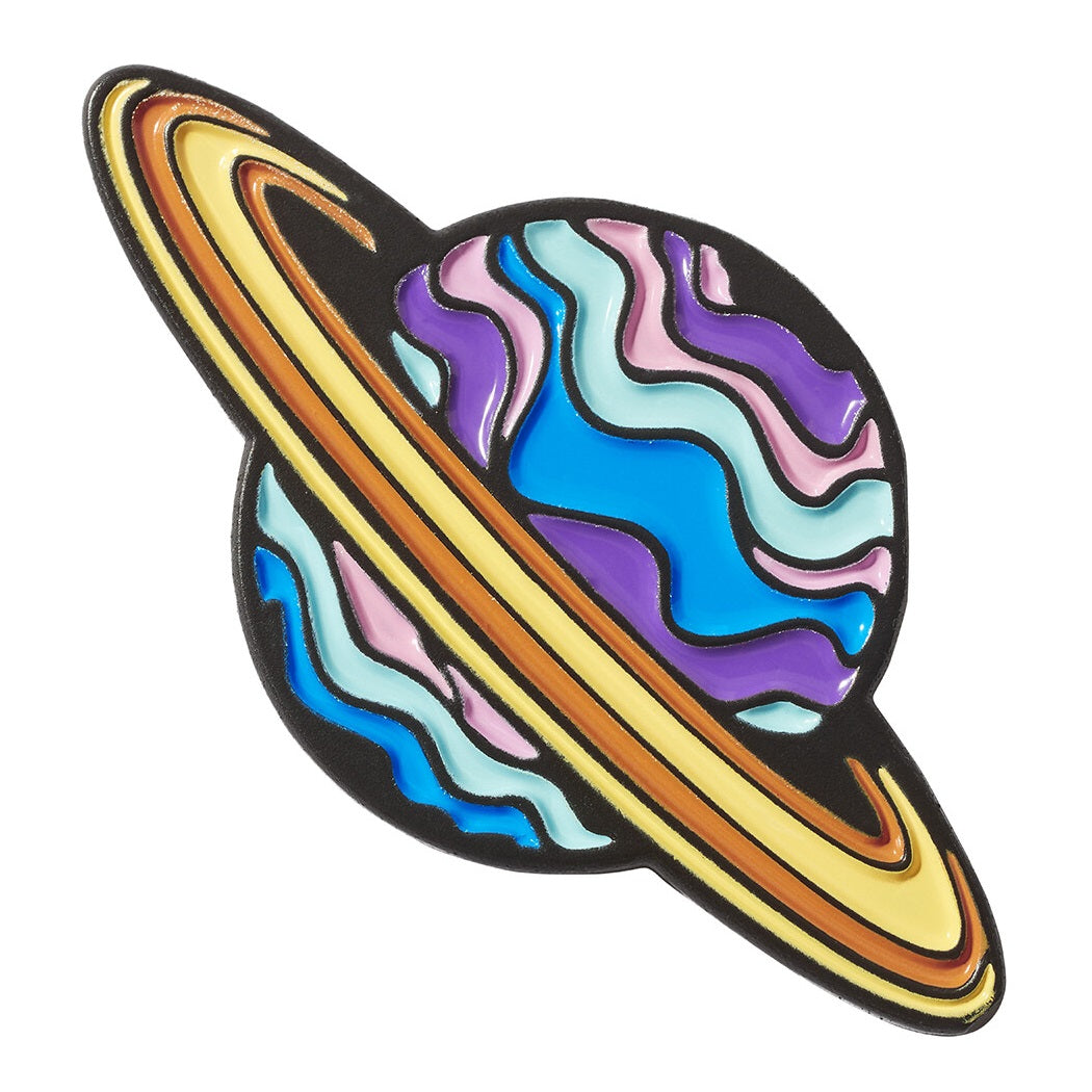 Luna Links Novelty Metal & Enamel Golf Ball Marker -  Cosmos Ringed Planet