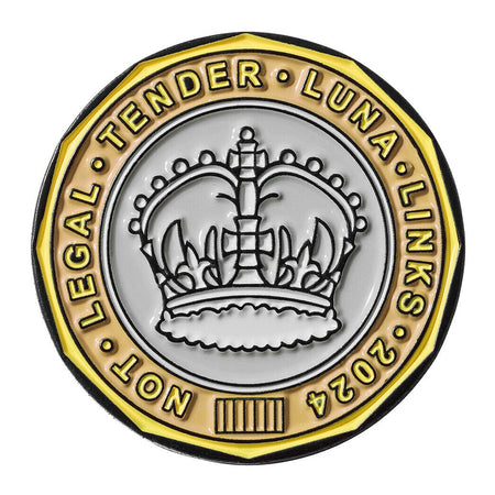 Luna Links Novelty Metal & Enamel Golf Ball Marker - Pound Coin