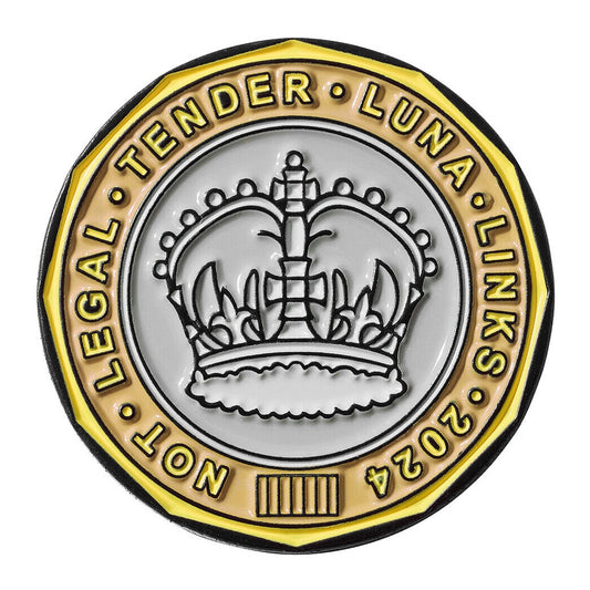 Luna Links Novelty Metal & Enamel Golf Ball Marker - Pound Coin