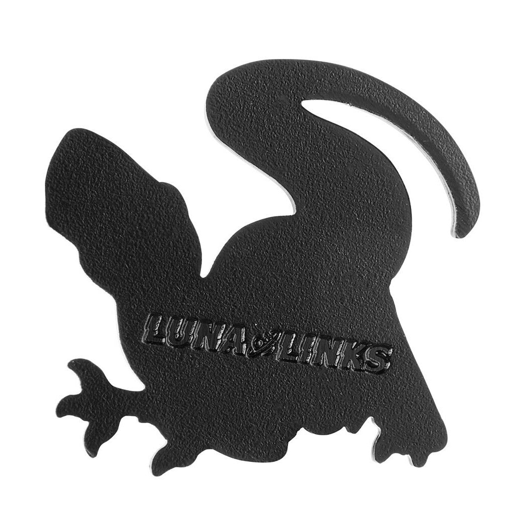 Luna Links Novelty Metal & Enamel Golf Ball Marker -  Raptor Dinosaur - reverse with embossed logo