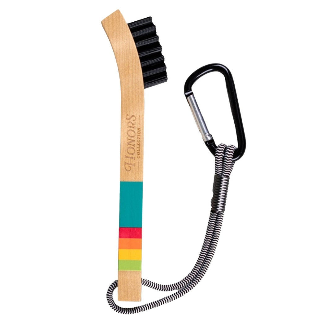 Pride Sports Honors Collection Wooden Golf Brush - Sunrise Gradient - with carabiner