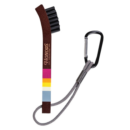 Pride Sports Honors Collection Wooden Golf Brush - Sunset Gradient - with carabiner