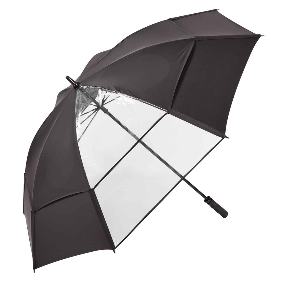 Hurricane Clearview Golf Umbrella Vented Double Canopy - Clear Panel / Black
