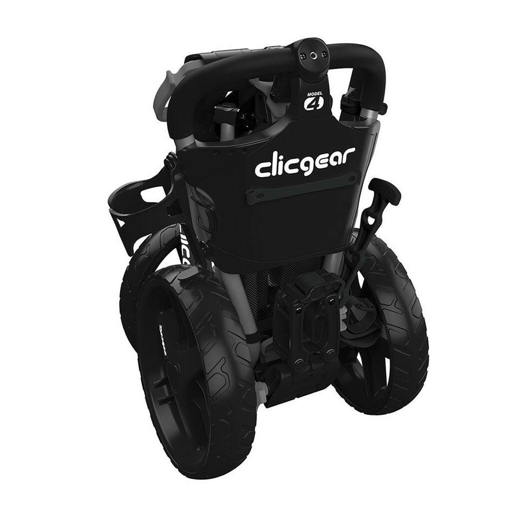 Clicgear 8.0 Push Golf Trolley - 4-Wheel (Silver), showing the trolley folded