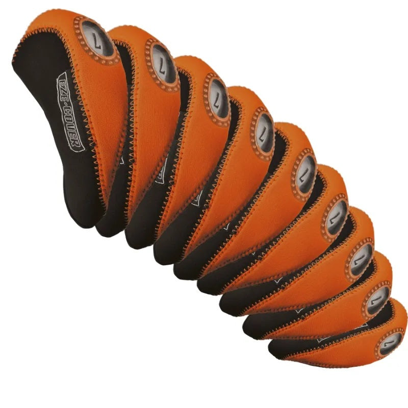 Longridge Golf Club Headcovers - For Driver, Fairway Wood, Hybrid & Irons - Iron Set Orange