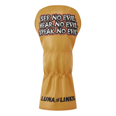 Luna Links Golf Driver Novelty Headcover - Trio of Wisdom - reverse side