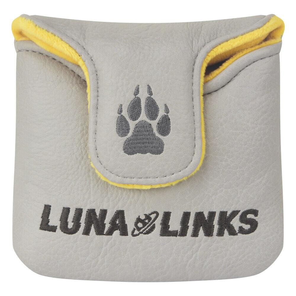 Luna Links Mallet Putter Novelty Golf Club Headcover - Wolf - reverse side with magnetic closure