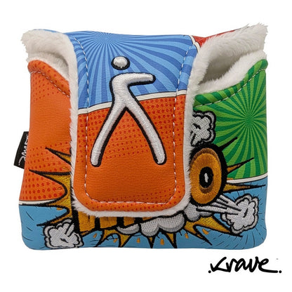 Krave Comic Book Mallet Putter Headcover - magnetic closure and plush lining