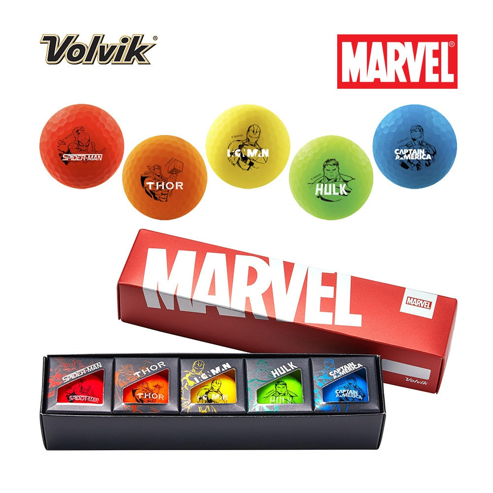 Volvik VIVID Marvel Golf Ball Gift Set - Pack of 5 Boxed