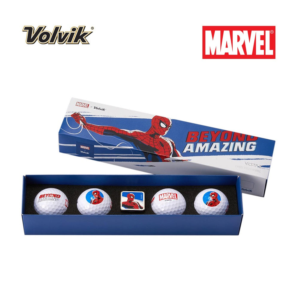 Volvik VISTA 3 Marvel Spider-Man Golf Ball Gift Set - Pack of 4 Boxed