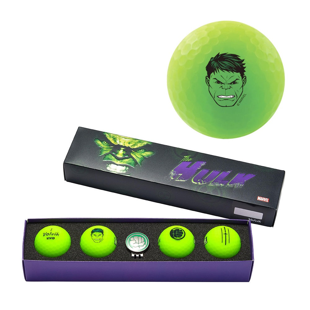 Volvik Vivid Marvel Hulk Golf Ball Gift Set