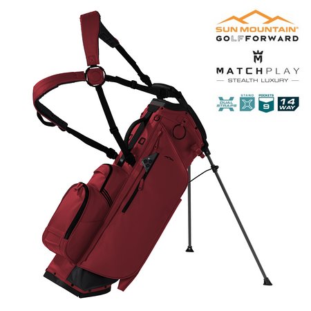 Sun Mountain Matchplay 14-Way Duravinyl Golf Stand/Carry Bag - Merlot - with features