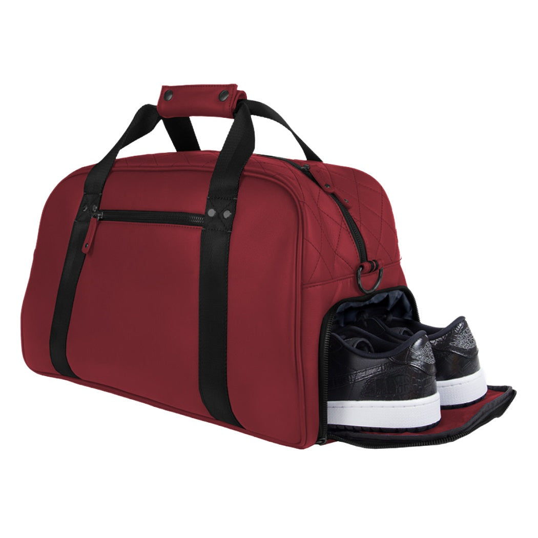Sun Mountain Matchplay Lockeroom Duffel Bag - Merlot - showing shoe compartment