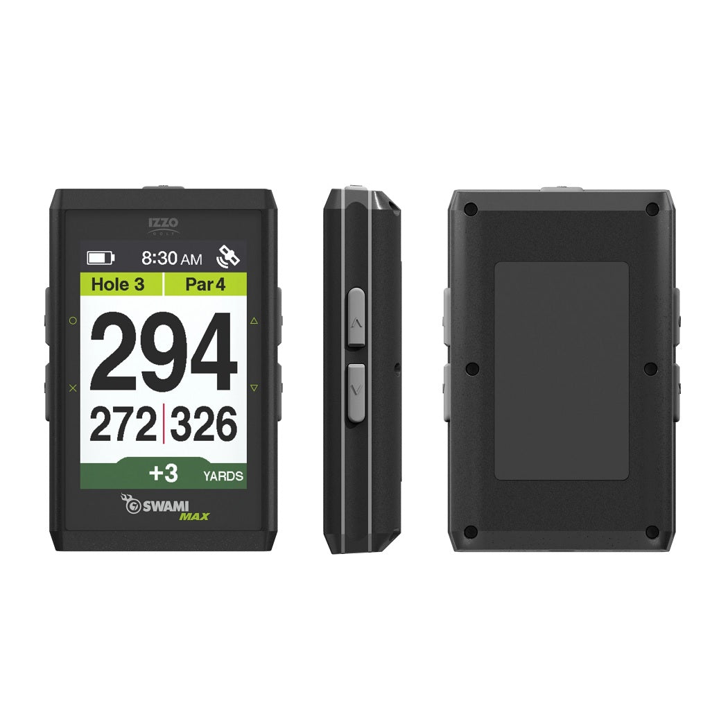 Swami Max GPS Rangefinder - front, side and back