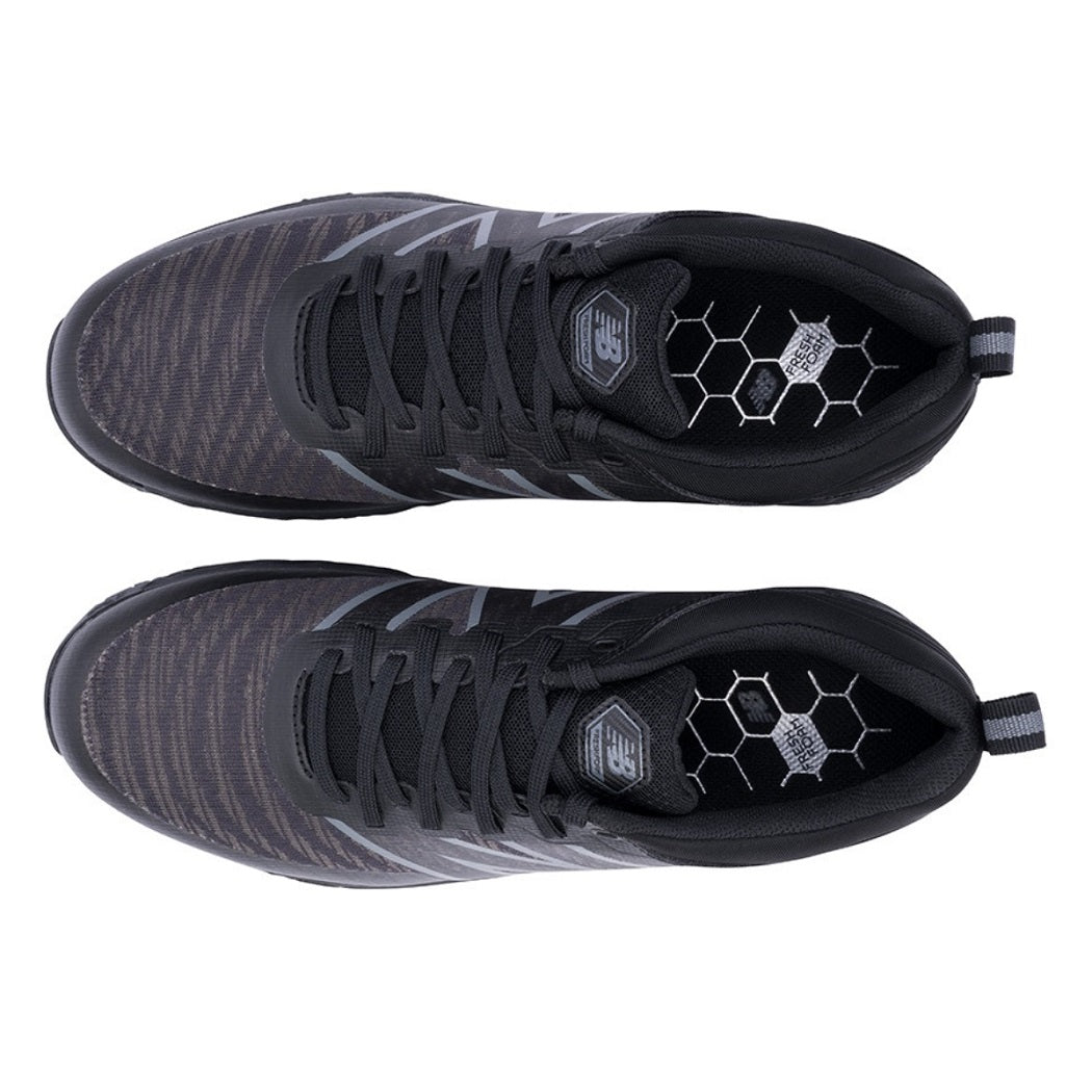 New Balance Men`s Fresh Foam Contend V2 Spikeless Golf Shoes - Black - overhead view