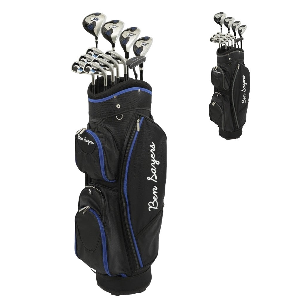 Ben Sayers M8 Men`s Golf Club Package Set with Cart Bag – Steel or Graphite Shafts - all colours