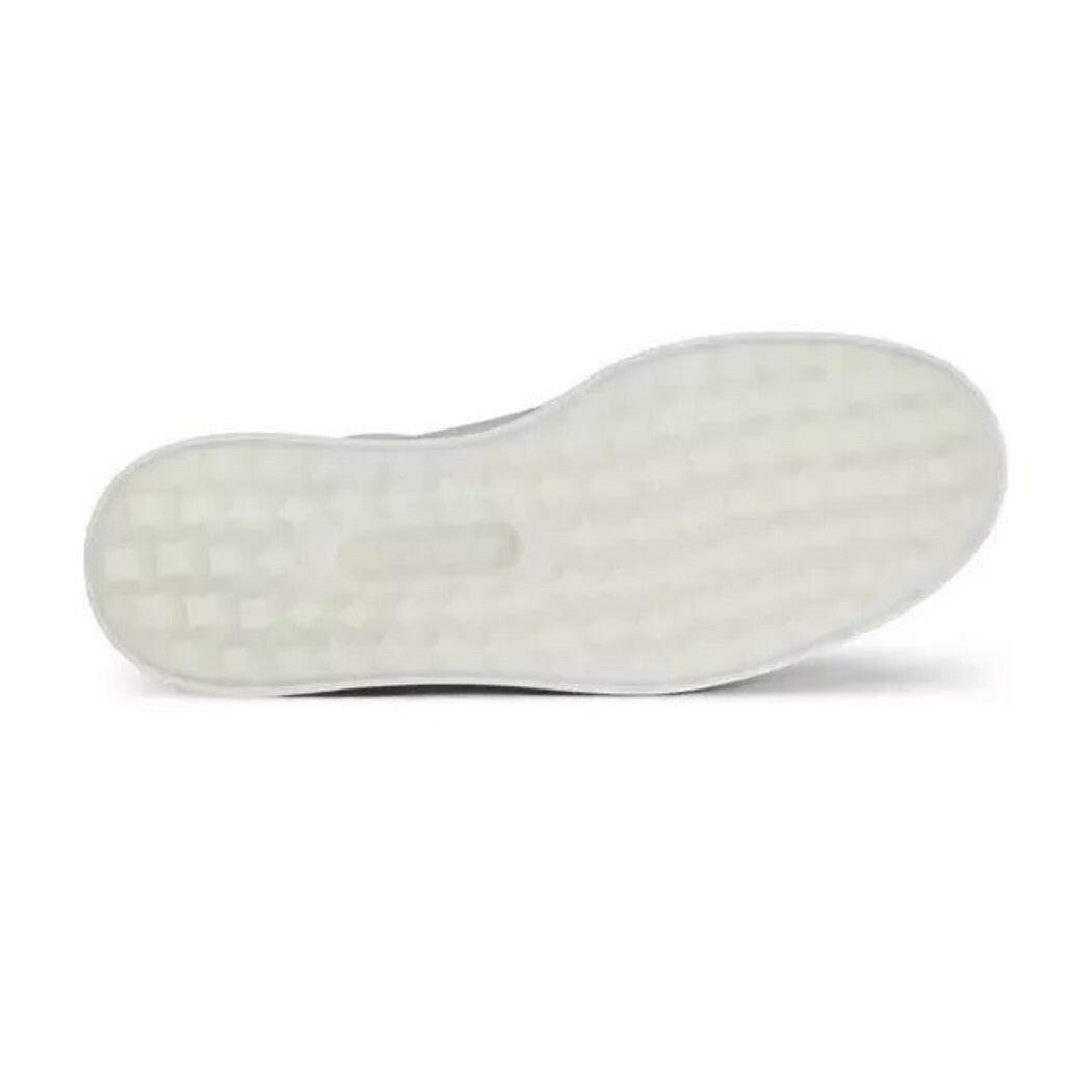 Ecco Men`s Waterproof Golf Shoes - Street 720 Hybrid - White/Black/Gravel, showing the sole