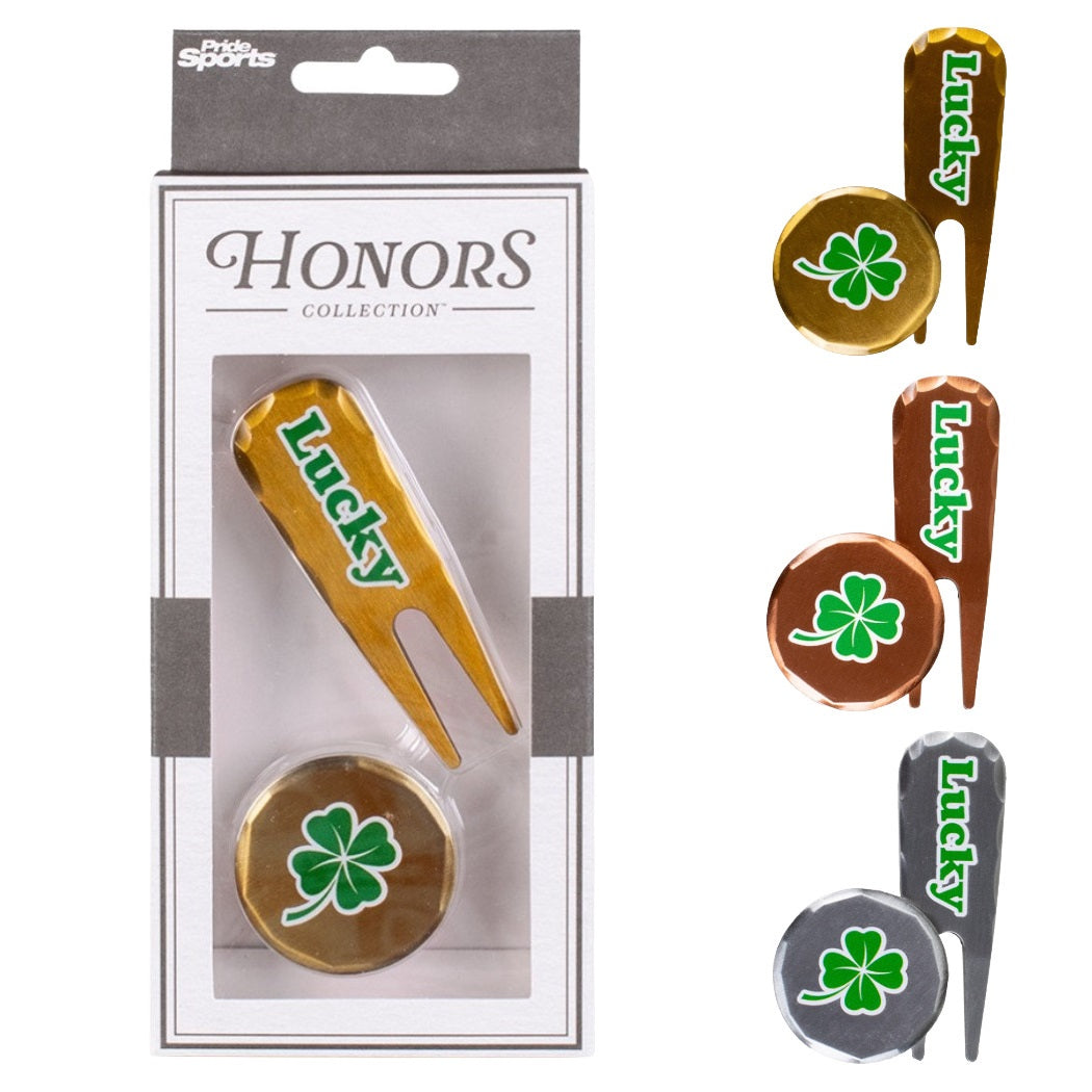 Pride Sports Honors Collection Metal Divot Tool & Ball Marker Set - Choice of Finish