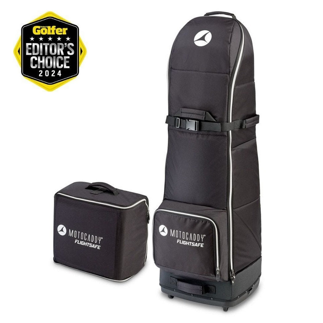 Motocaddy Flightsafe Flight Cover - showing the flight bag assembled and collapsed for storage