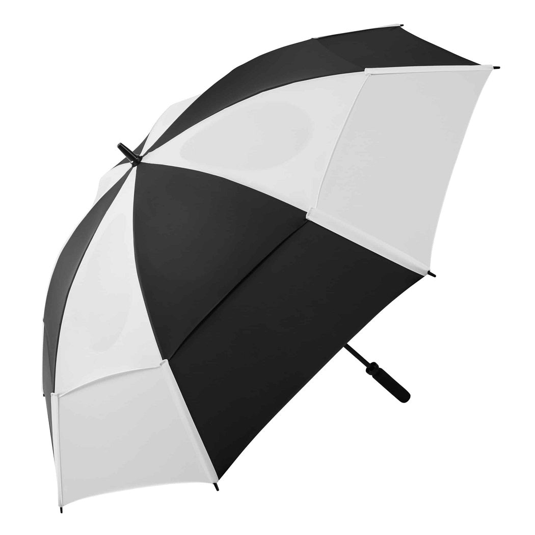 Hurricane Double Canopy Vented Golf Umbrella - Black/White