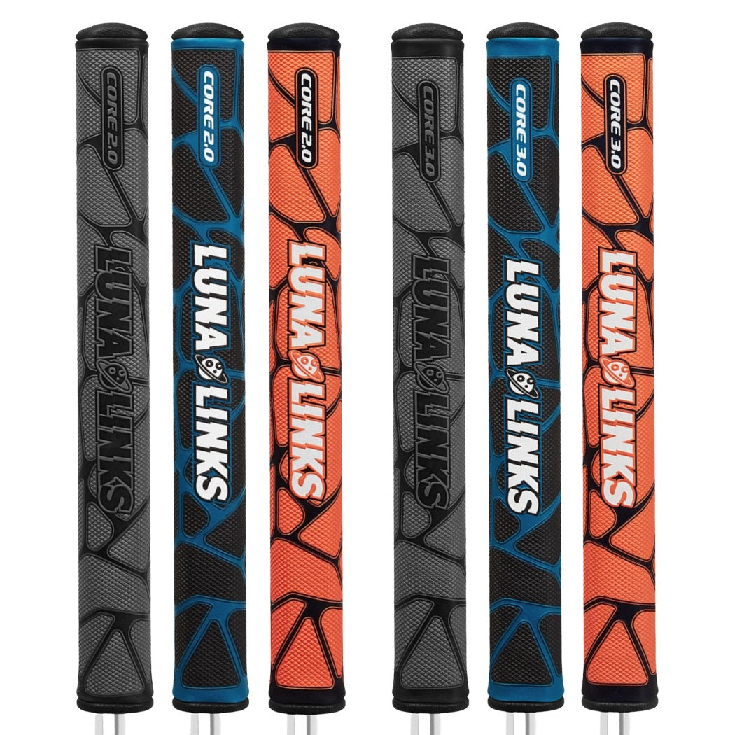 Luna Links Core 2.0 and Core 3.0 Golf Putter Grips - all colourways