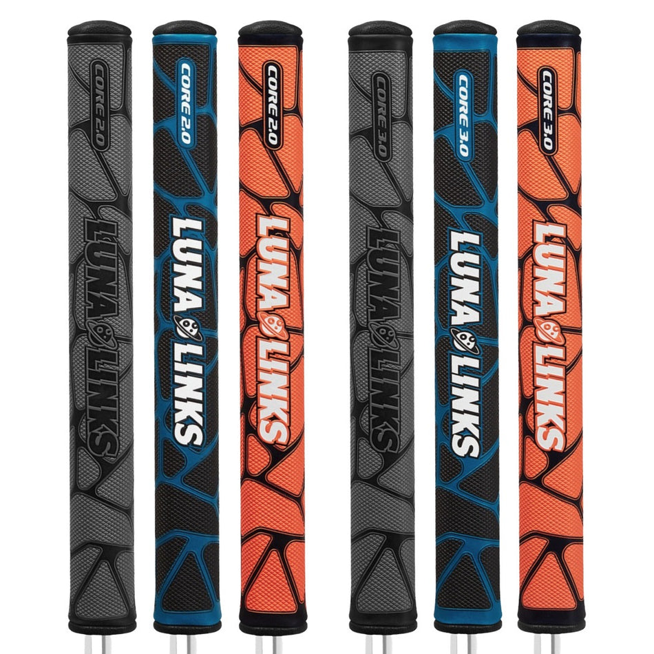 Luna Links Core 2.0 and Core 3.0 Golf Putter Grips - all colourways