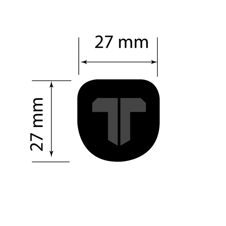 2Thumb Snug SQ 27 Putter Grip - Black - dimensions