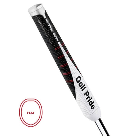 Golf Pride putter grip with black and white design on a white background
