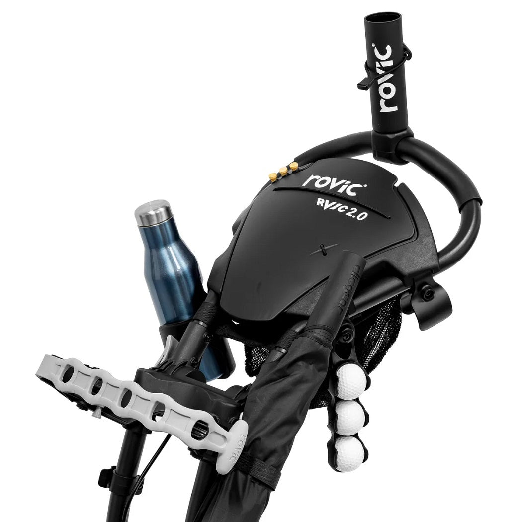 Rovic RV1C 2.0 console with umbrella holder, bottle holder and ball clip (balls and bottle not included)