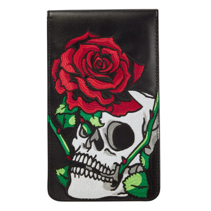 Luna Links Golf Scorecard Holder - Skull & Rose - front view