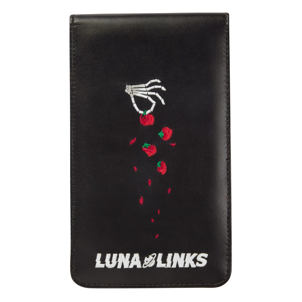 Luna Links Golf Scorecard Holder - Skull & Rose - rear view