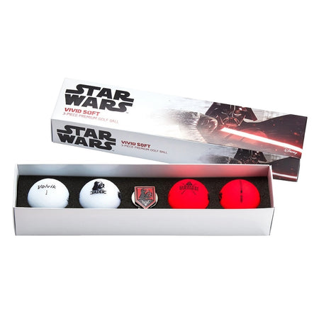 Volvik VIVID SOFT Star Wars Darth Vader Golf Balls 4 Pack - in gift box