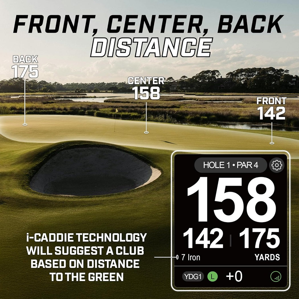 Izzo Swami 7000i Golf GPS Rangefinder - Blue - measuring distances