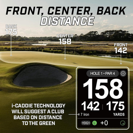 Izzo Swami 7000i Golf GPS Rangefinder - Blue - measuring distances