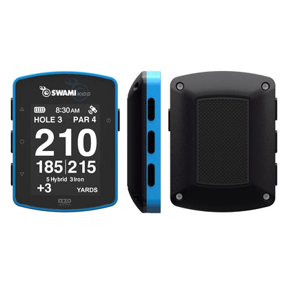 Swami Kiss 2.0 Golf GPS Rangefinder - Blue - front, side and rear views
