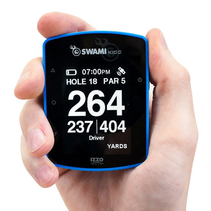 Swami Kiss 2.0 Golf GPS Rangefinder - Blue - showing its small size