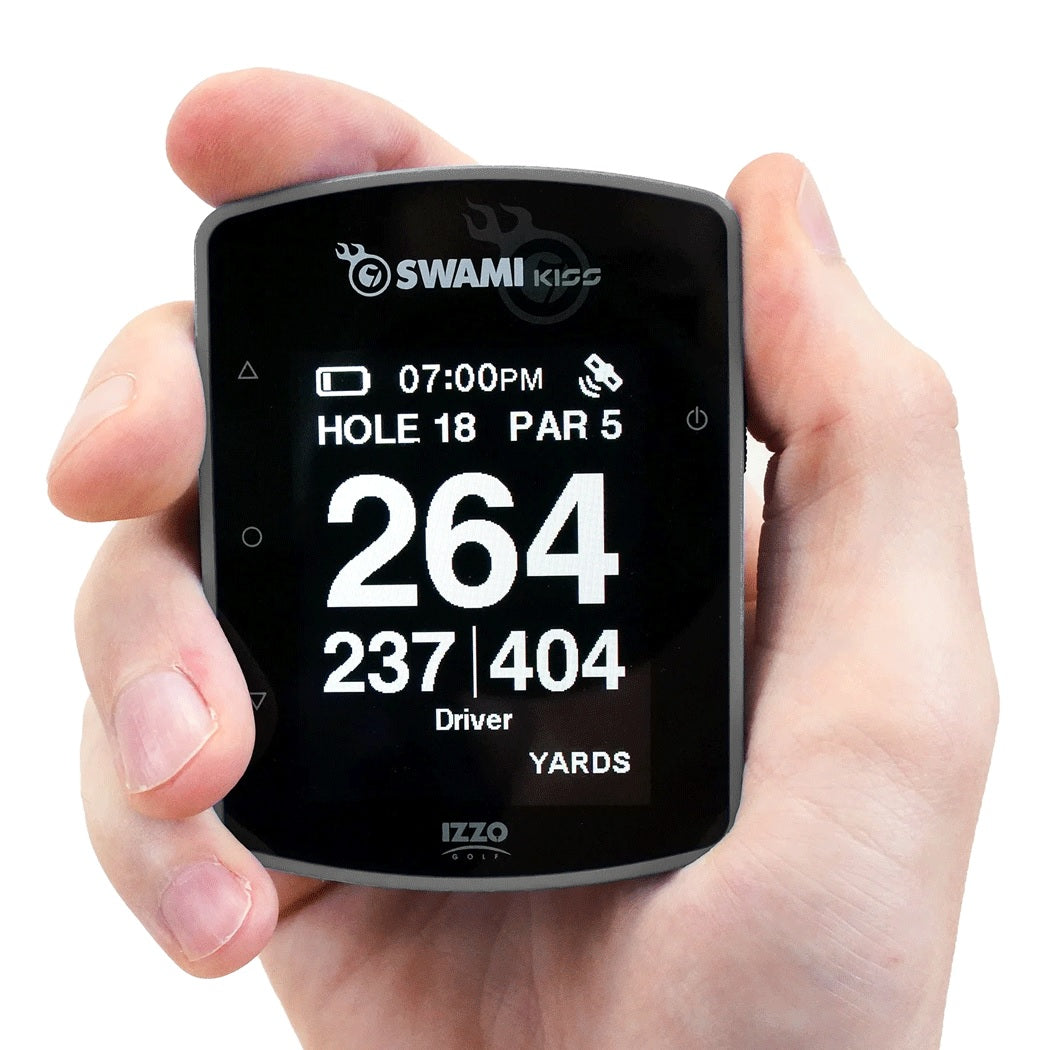 Swami Kiss 2.0 Golf GPS Rangefinder - Grey - showing its small size