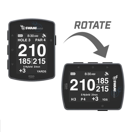 Izzo Swami Kiss 2.0 Golf GPS Rangefinder - Grey - shown in portrait and landscape modes